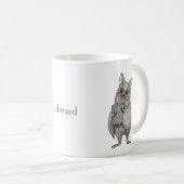 不気味なかわいいこうもりとブックマカブレアート名前をカスタムする コーヒーマグカップ (正面右)