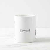 不気味なかわいいこうもりとブックマカブレアート名前をカスタムする コーヒーマグカップ (中央)