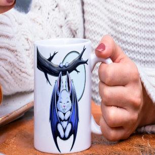 不気味なかわいいこうもりバニー コーヒーマグカップ