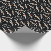 不気味なかわいいゴシックヴァンパイアこうもりヴィンテージハロウィーン ラッピングペーパー (角)