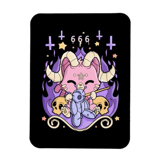 不気味なかわいいチビ(小さくかわいく書いた感じ)ホラーキュートクリーミー不気味なパステルゴシック マグネット (縦)