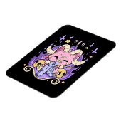 不気味なかわいいチビ(小さくかわいく書いた感じ)ホラーキュートクリーミー不気味なパステルゴシック マグネット (左側)