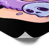 不気味なかわいいチビ(小さくかわいく書いた感じ)ホラーパステルゴシック ポスター (角)