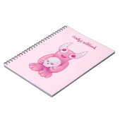 不気味なかわいいデーモンピンクスカルパステルゴシックガール ノートブック (左側)