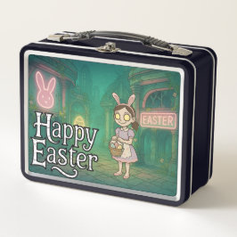 不気味なかわいいハッピーイースター メタルランチボックス