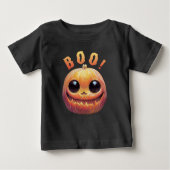 不気味なかわいいハロウィンカボチャ頭ことわざブー ベビーTシャツ (正面)