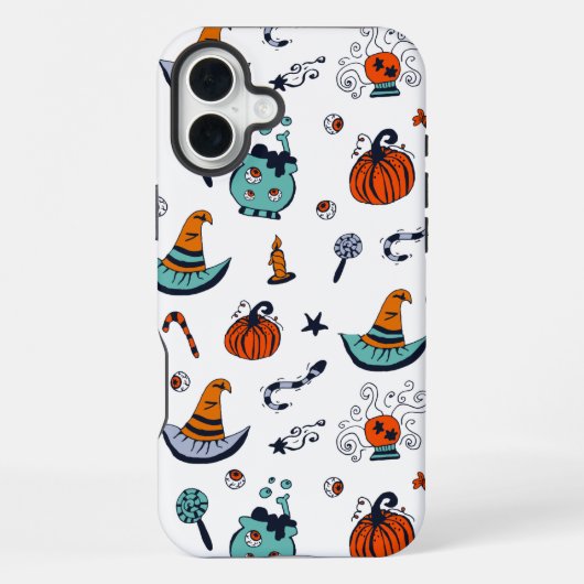 不気味なかわいいハロウィンホワイトiPhoneケース iPhoneケース (裏面)