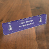 不気味なかわいいハロウィーンウルフカスタム デスクネームプレート (側面)