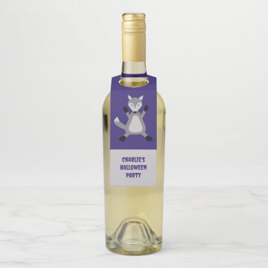 不気味なかわいいハロウィーンウルフカスタム ボトルネックタグ (ボトル)
