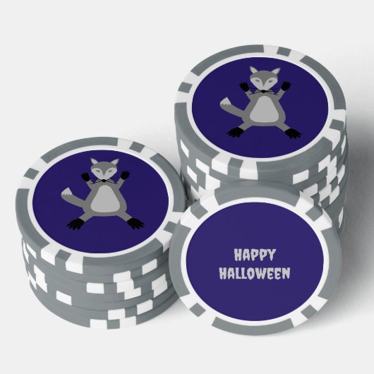 不気味なかわいいハロウィーンウルフカスタム ポーカーチップ (積み重ね)