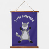 不気味なかわいいハロウィーンウルフカスタム 吊り下げ型タペストリー (正面)