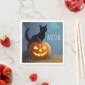 不気味なかわいいハロウィーンブラックキャットゴシック誕生日 スタンダードカクテルナプキン (インサイチュ)