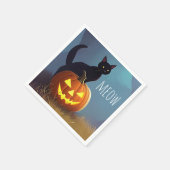 不気味なかわいいハロウィーンブラックキャットゴシック誕生日 スタンダードカクテルナプキン (角)