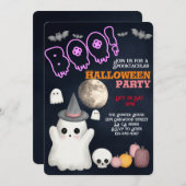 不気味なかわいいハローウィンパーティ招待状 招待状 (正面/裏面)