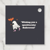 不気味なかわいいピンクのハローウィンパーティ招待状 フェイバータグ (裏面)