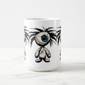 不気味なかわいいブードゥードールイラストレーション コーヒーマグカップ (中央)
