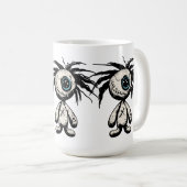 不気味なかわいいブードゥードールイラストレーション コーヒーマグカップ (正面右)