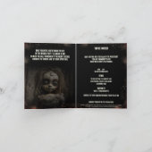 不気味なかわいいブードゥー人形大人ハロウィーン 招待状 (内部)