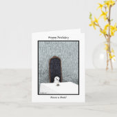 不気味なかわいいベビーバーンドルフクロウゴシックインク誕生日 カード (黄色い花)