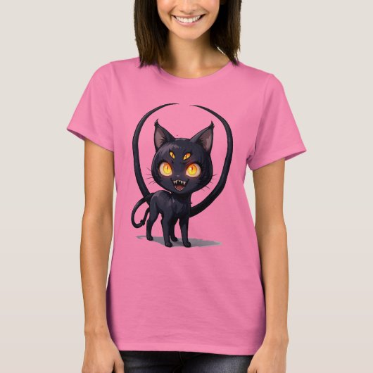 不気味なかわいいホラーモンスターアート Tシャツ (正面)