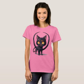 不気味なかわいいホラーモンスターアート Tシャツ (正面フル)