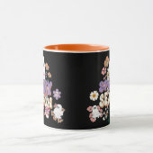 不気味なかわいい幽霊ハロウィンブラックパープル マグカップ (中央)