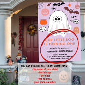 不気味なかわいい幽霊ハロウィーン1歳の誕生日 招待状