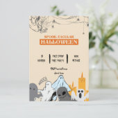 不気味なかわいい幽霊ハローウィンパーティ 招待状 (スタンド正面)