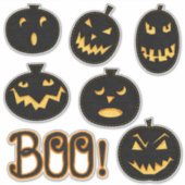 不気味なかわいい感じ黒いルック不気味カンプキン シール (正面)