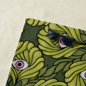 不気味なかわいい植物春グリーンファンタジーアートパターン ビーチタオル (インサイチュ)