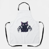 不気味なかわいい猫 – クモの脚とハートの目を隠す エプロン (正面)