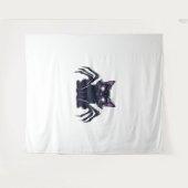 不気味なかわいい猫 – クモの脚とハートの目を隠す タペストリー (正面(横))