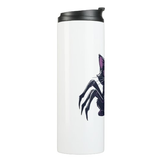 不気味なかわいい猫 – クモの脚とハートの目を隠す タンブラー (回転左)