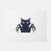 不気味なかわいい猫 – クモの脚とハートの目を隠す ドアマット (正面)