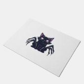 不気味なかわいい猫 – クモの脚とハートの目を隠す ドアマット (アングル)