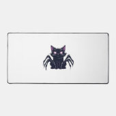 不気味なかわいい猫 – クモの脚とハートの目クラシック デスクマット (正面)