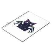 不気味なかわいい猫 – クモの脚とハートの目クラシック ノートブック (左側)