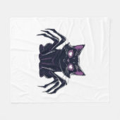 不気味なかわいい猫 – クモの脚とハートの目クラシック フリースブランケット (正面(横))