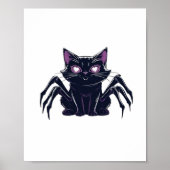 不気味なかわいい猫 – クモの脚とハートの目クラシック ポスター (正面)