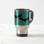 不気味なこうもりハロウィンマグティール(緑がかった色) トラベルマグ (正面右)