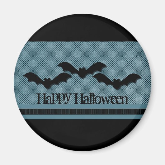 不気味なこうもりハロウィンマグネット、ダークブルー マグネット (正面)