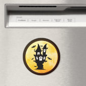 不気味なこうもり幽霊のよく出る、ハウスとフルムーンハロウィーン マグネット (インサイチュ (食洗機))