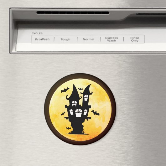 不気味なこうもり幽霊のよく出る、ハウスとフルムーンハロウィーン マグネット (インサイチュ (食洗機))