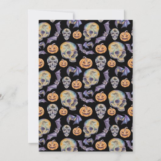 不気味なつるハロウィンのベビースシャワーを出そう 招待状 (裏面)