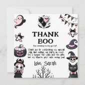 不気味なほどかわいいハロウィンパーティーの招待状 サンキューカード (正面)