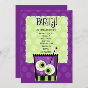不気味なアイカクテルアダルトコスチュームパーティの招待状 招待状