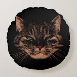 不気味なアイズキャットパーズハロウィーンキャット ラウンドクッション