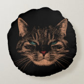 不気味なアイズキャットパーズハロウィーンキャット ラウンドクッション (裏面)