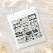 不気味なアンティークハロウィーン新聞ホワイト フェイバーバッグ (クリップ留めされた状態)