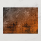 不気味なアンティークルッキング茶色の墓地ハロウィーン シーズンポストカード (正面)